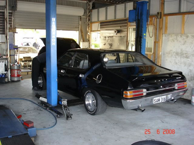 Modern automotive workshop with professional equipment